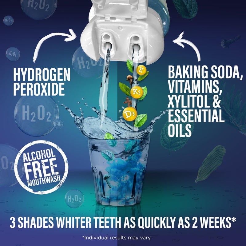 GuruNanda Teeth Whitening Dual Barrel Oxyburst Mouthwash - Alcohol & Fluoride Free, Hydrogen Peroxide to Promote Whiter Teeth - Wild Mint - 3x20 Fl Oz - Image 4
